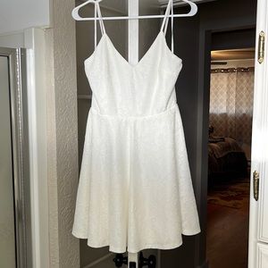 White mini Lulus dress. Used for college graduation.